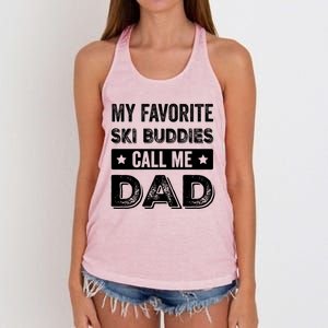 Fathers Day Novelty For Funny Ski Dad Gift Women's Knotted Racerback Tank