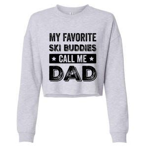 Fathers Day Novelty For Funny Ski Dad Gift Cropped Pullover Crew