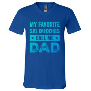 Fathers Day Novelty For Funny Ski Dad Gift V-Neck T-Shirt