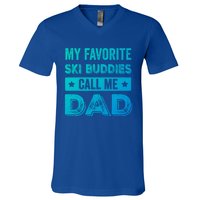 Fathers Day Novelty For Funny Ski Dad Gift V-Neck T-Shirt