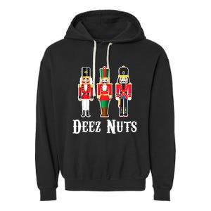 Funny Deez Nuts Nutcracker Crew Ugly Christmas Garment-Dyed Fleece Hoodie