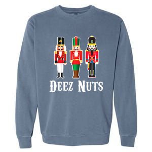 Funny Deez Nuts Nutcracker Crew Ugly Christmas Garment-Dyed Sweatshirt