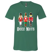 Funny Deez Nuts Nutcracker Crew Ugly Christmas V-Neck T-Shirt