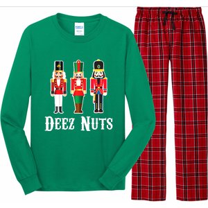 Funny Deez Nuts Nutcracker Crew Ugly Christmas Long Sleeve Pajama Set