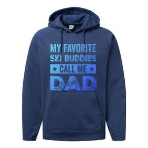 Fathers Day Novelty For Funny Ski Dad Gift Performance Fleece Hoodie