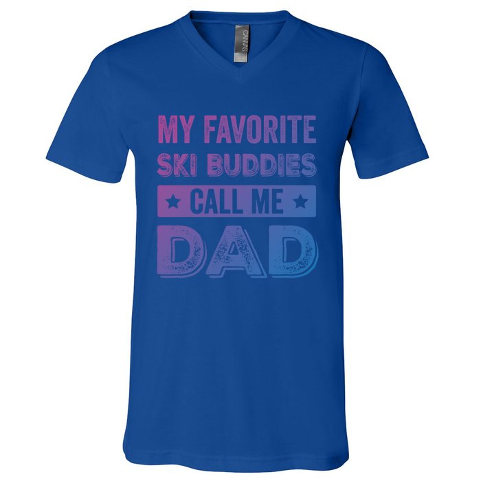 Fathers Day Novelty For Funny Ski Dad Gift V-Neck T-Shirt