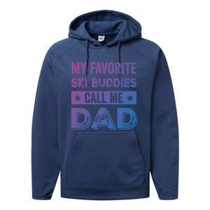 Fathers Day Novelty For Funny Ski Dad Gift Performance Fleece Hoodie