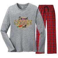 Funny Do Not Carrot All Cool Easter Women's Long Sleeve Flannel Pajama Set 