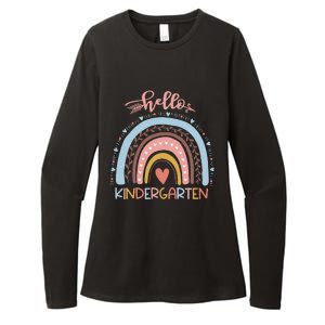 First Day Of School Hello Kindergarten Teacher Rainbow Womens CVC Long Sleeve Shirt