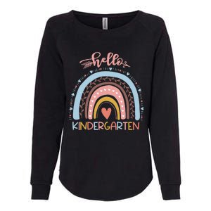 First Day Of School Hello Kindergarten Teacher Rainbow Womens California Wash Sweatshirt