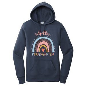 First Day Of School Hello Kindergarten Teacher Rainbow Women's Pullover Hoodie