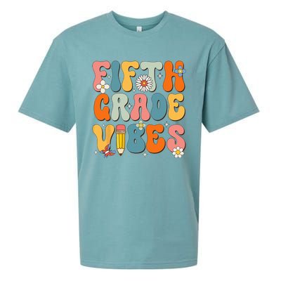 First Day Of School Fifth Grade Vibes Back To School Sueded Cloud Jersey T-Shirt