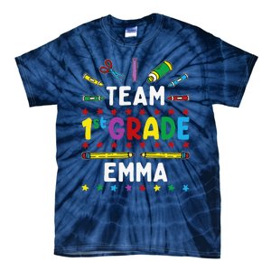 First Day Of School Team 1st Grade Emma Funny Group Tie-Dye T-Shirt