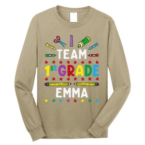 First Day Of School Team 1st Grade Emma Funny Group Long Sleeve Shirt