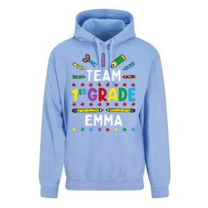 First Day Of School Team 1st Grade Emma Funny Group Unisex Surf Hoodie