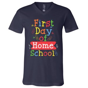 First Day Of School Homeschool Teacher V-Neck T-Shirt