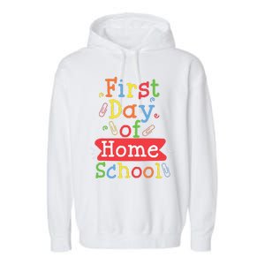 First Day Of School Homeschool Teacher Garment-Dyed Fleece Hoodie