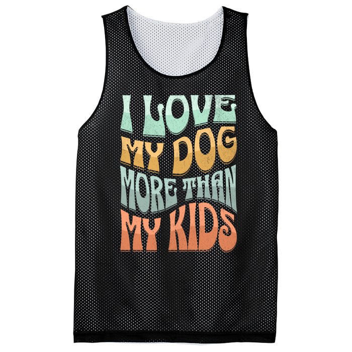 Funny Dog Owner I Love My Dog More Than My Retro Mesh Reversible Basketball Jersey Tank