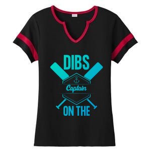 Funny Dibs On The Captain Captain Wife Funny Gift Ladies Halftime Notch Neck Tee