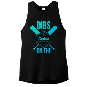 Funny Dibs On The Captain Captain Wife Funny Gift Ladies PosiCharge Tri-Blend Wicking Tank