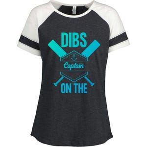 Funny Dibs On The Captain Captain Wife Funny Gift Enza Ladies Jersey Colorblock Tee