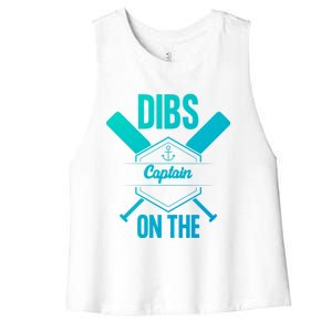 Funny Dibs On The Captain Captain Wife Funny Gift Women's Racerback Cropped Tank