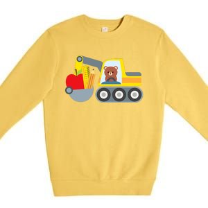 First Day Of School Boy Back To School Supply Truck Premium Crewneck Sweatshirt