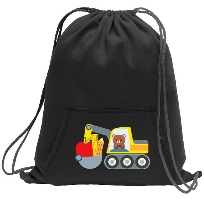 First Day Of School Boy Back To School Supply Truck Sweatshirt Cinch Pack Bag