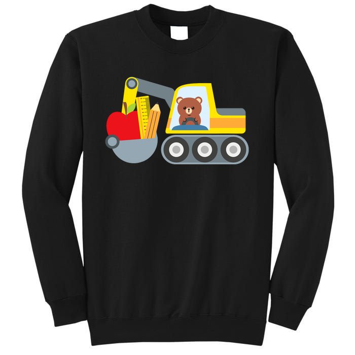 First Day Of School Boy Back To School Supply Truck Tall Sweatshirt