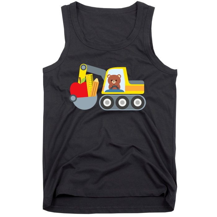 First Day Of School Boy Back To School Supply Truck Tank Top