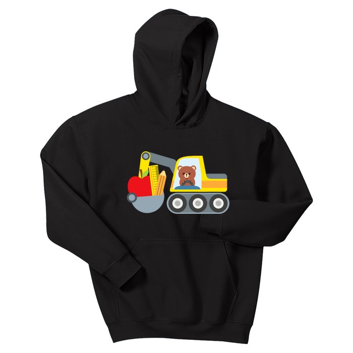 First Day Of School Boy Back To School Supply Truck Kids Hoodie