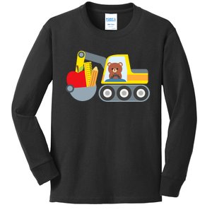 First Day Of School Boy Back To School Supply Truck Kids Long Sleeve Shirt