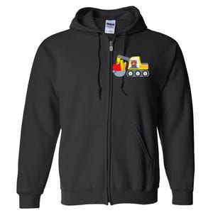 First Day Of School Boy Back To School Supply Truck Full Zip Hoodie