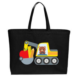 First Day Of School Boy Back To School Supply Truck Cotton Canvas Jumbo Tote