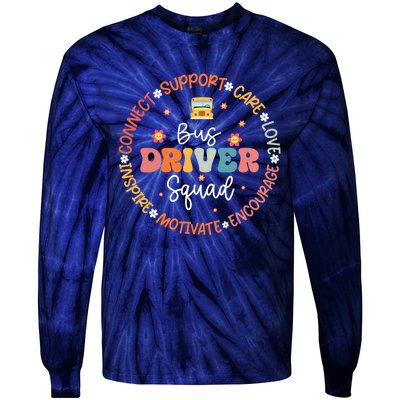 First Day Of School Bus Driver Gifts Tie-Dye Long Sleeve Shirt