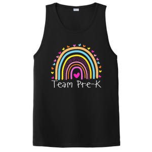 First Day Of Team PreK Squad Crew Preschool Teacher Rainbow PosiCharge Competitor Tank