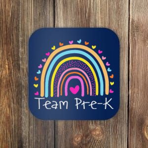 First Day Of Team PreK Squad Crew Preschool Teacher Rainbow Coaster