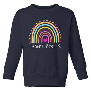 First Day Of Team PreK Squad Crew Preschool Teacher Rainbow Toddler Sweatshirt