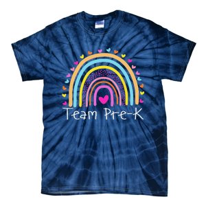 First Day Of Team PreK Squad Crew Preschool Teacher Rainbow Tie-Dye T-Shirt