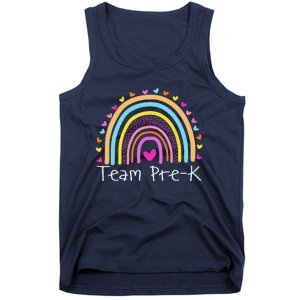 First Day Of Team PreK Squad Crew Preschool Teacher Rainbow Tank Top