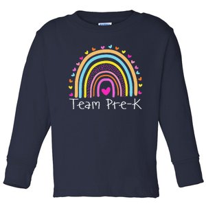 First Day Of Team PreK Squad Crew Preschool Teacher Rainbow Toddler Long Sleeve Shirt