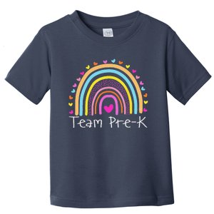 First Day Of Team PreK Squad Crew Preschool Teacher Rainbow Toddler T-Shirt