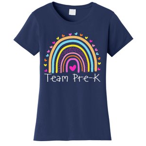 First Day Of Team PreK Squad Crew Preschool Teacher Rainbow Women's T-Shirt