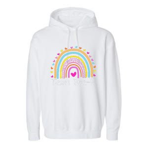 First Day Of Team PreK Squad Crew Preschool Teacher Rainbow Garment-Dyed Fleece Hoodie