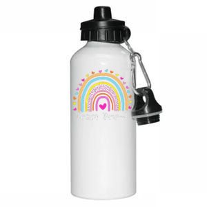 First Day Of Team PreK Squad Crew Preschool Teacher Rainbow Aluminum Water Bottle