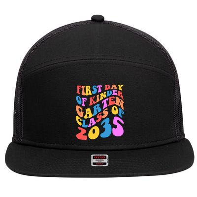 First Day Of Kindergarten Class Of 2035 Colorful 7 Panel Mesh Trucker Snapback Hat