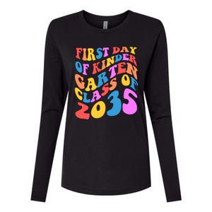 First Day Of Kindergarten Class Of 2035 Colorful Womens Cotton Relaxed Long Sleeve T-Shirt