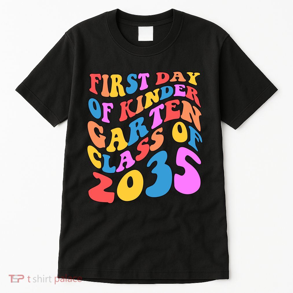 First Day Of Kindergarten Class Of 2035 Colorful Tall T-Shirt