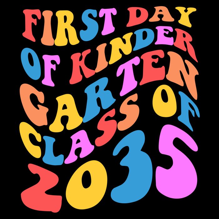First Day Of Kindergarten Class Of 2035 Colorful Tall T-Shirt