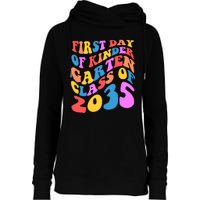 First Day Of Kindergarten Class Of 2035 Colorful Womens Funnel Neck Pullover Hood